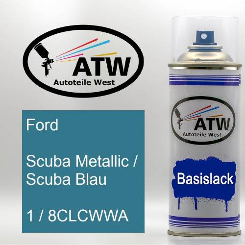 Ford, Scuba Metallic / Scuba Blau, 1 / 8CLCWWA: 400ml Sprühdose, von ATW Autoteile West.